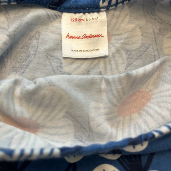 Hanna Andersson Girls Play Dress 120 US 6-7 Super Soft Skater Dress Blue Daisy‎ - Picture 8 of 8
